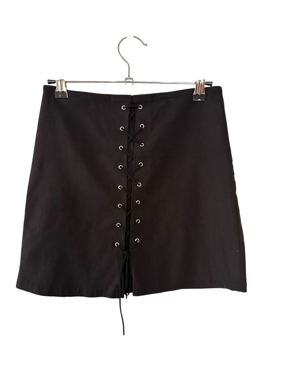 Classic Black Lace-Up Mini Skirt for Women